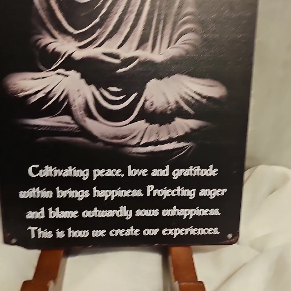 Black and White Buddha Metal Wall Art